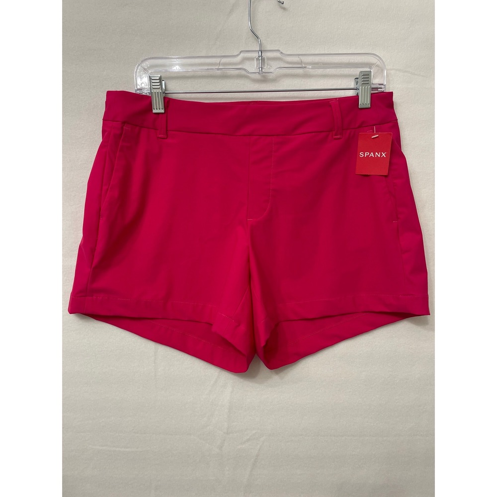 New Spanx Sunshine Shorts Medium Hibiscus Pink 4 Inch Inseam Stretch Golf Active